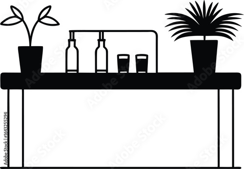 vector illustration of a restaurant table