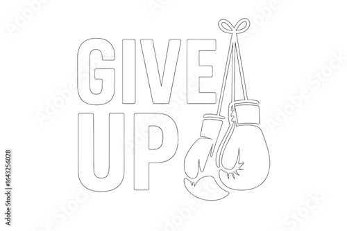 Motivational boxing art encouraging perseverance with gloves image design