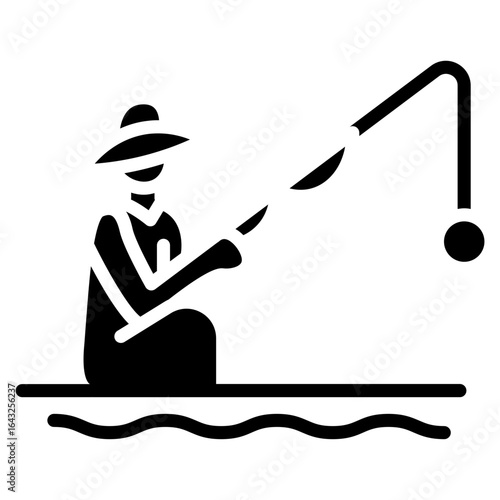 Fisherwoman icon vector image. Can be used for Women.