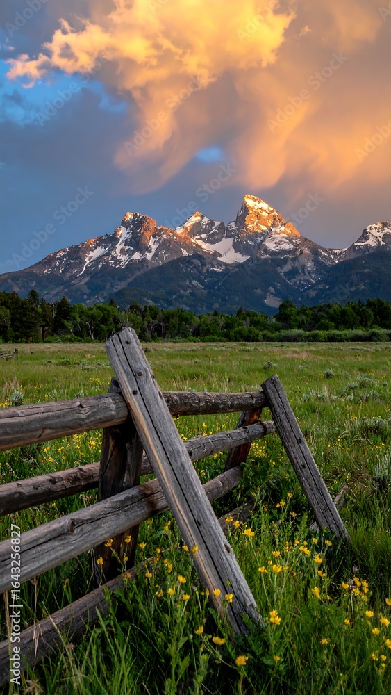 Mountain meadow at sunrise Mountain meadow at sunrise