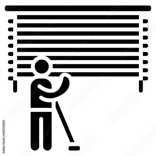 Cleaning Blinds icon vector image. Can be used for Cleaning and Dusting.