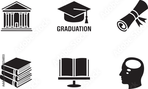 Academic symbols for education and achievement graduation learning