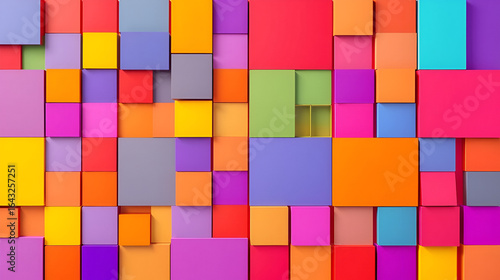 a colorful background with many squares