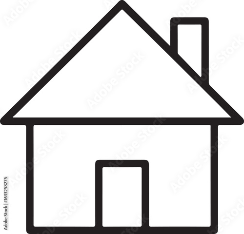 Simple house icon illustration isolated on white background