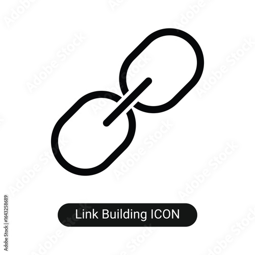 Link building icon with chain connection concept