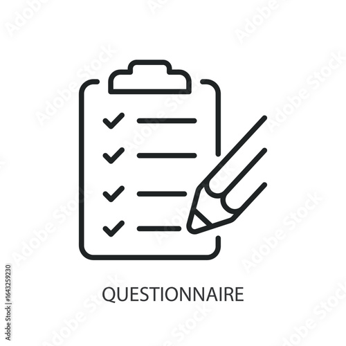 Questionnaire thin line vector icons.