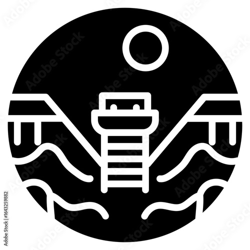 Rapids Ride icon vector image. Can be used for Amusement Park.