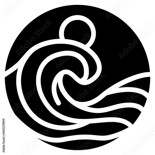 Wave Pool icon vector image. Can be used for Amusement Park.