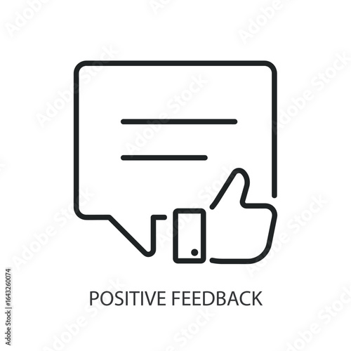 Positive feedback thin line vector icons.