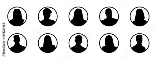 Silhouette avatar icons of different occupations