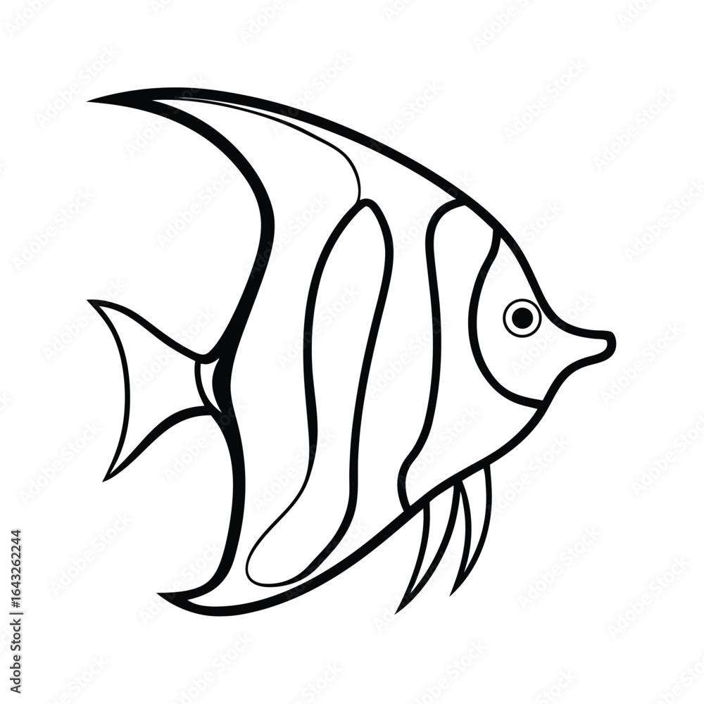 Fototapeta premium continuous single line drawing of an angelfish sm (1).eps