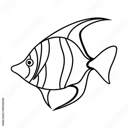 continuous single line drawing of an angelfish sm.eps