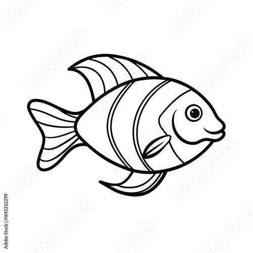  continuous single line drawing of an oscar fish s.eps