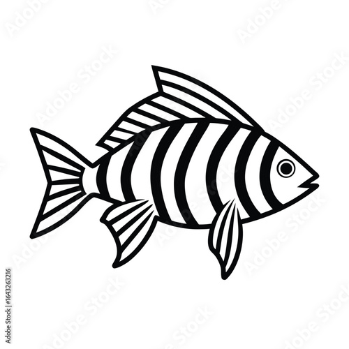 geometric inspired zebra danio line art combining.eps