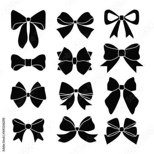 Black Ribbon Silhouette Vector Illustration