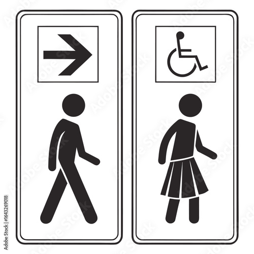 Navigational Guidance: Simple yet powerful, these minimalist signage elements speak volumes: the direction and the accessibility for everyone.