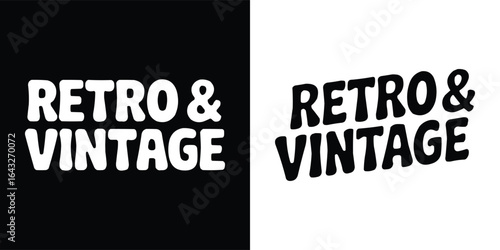 Bold Retro and Vintage Typography Logo in Black and White for Classic Style Apparel, Posters, and Branding