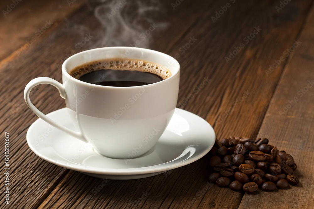 Fototapeta premium Black coffee and coffee beans 