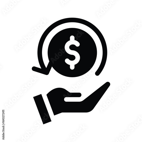 cashback glyph icon illustration vector graphic.eps