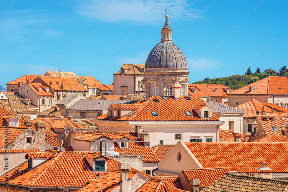 Obraz premium Tiled roofs of Dubrovnik. Croatia