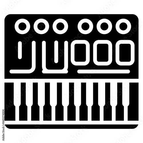 Synthesizer icon vector image. Can be used for Instrument.