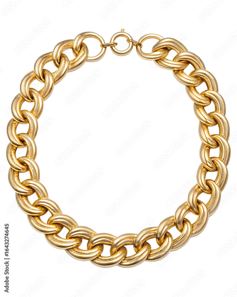 Obraz premium Gold chain necklace isolated on transparent background