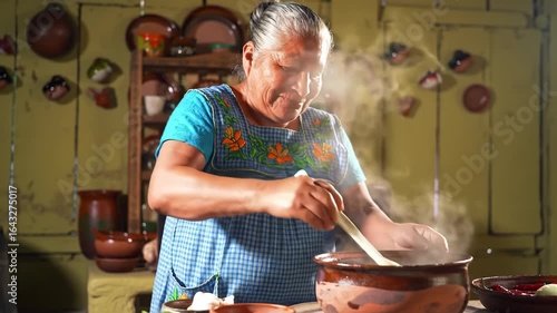 Mexican Woman Cooking Traditional Dish