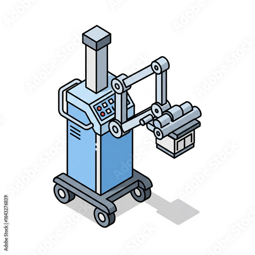 isometric blue medical x-ray machine clip art preview