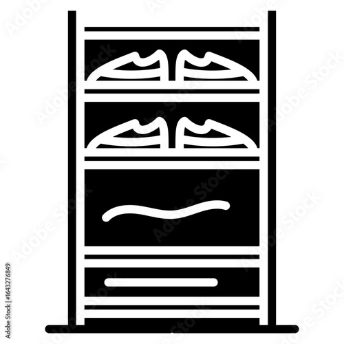 Shoe Shelves icon vector image. Can be used for Shoemaker.