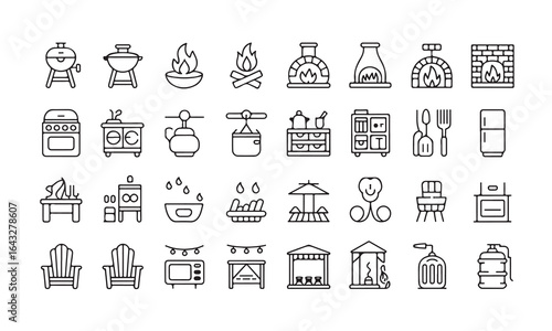 Outdoor Living and Grilling Icons barbecue