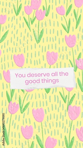 Self affirmation quote mobile wallpaper template