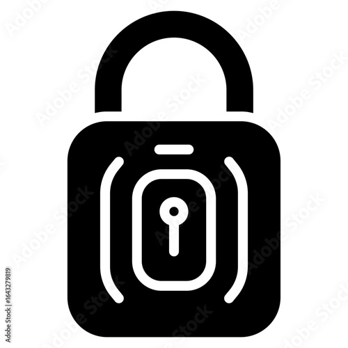 Biometric Padlock icon vector image. Can be used for Biometrics.