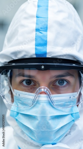 Healthcare professional in protective gear focusing on patient care during urgent medical response