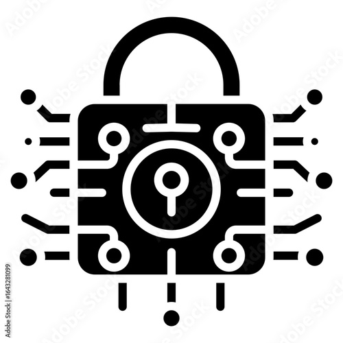 Smart Lock icon vector image. Can be used for Biometrics.