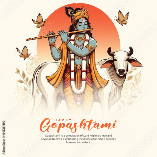 Gopashtami Celebration Images – Lord Krishna with Cows, Festive Indian Stock Photos for Adobe Stock