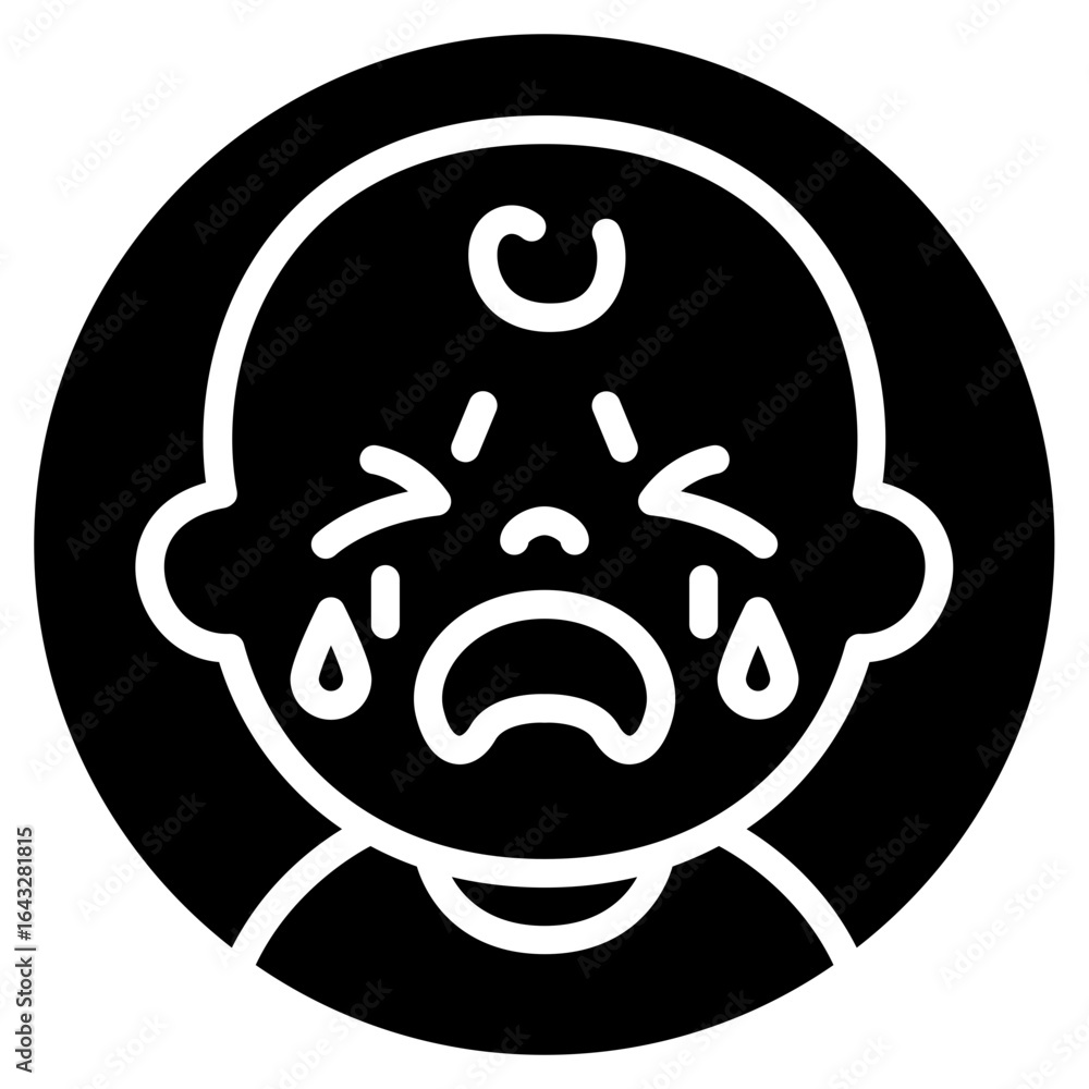 Obraz premium Crying Baby icon vector image. Can be used for Baby Shower.