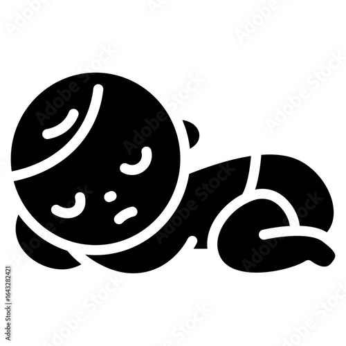 Sleeping Baby icon vector image. Can be used for Baby Shower.