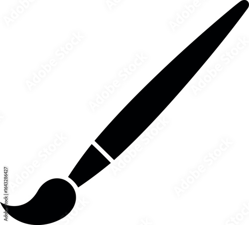 Black paintbrush icon artistic tool silhouette