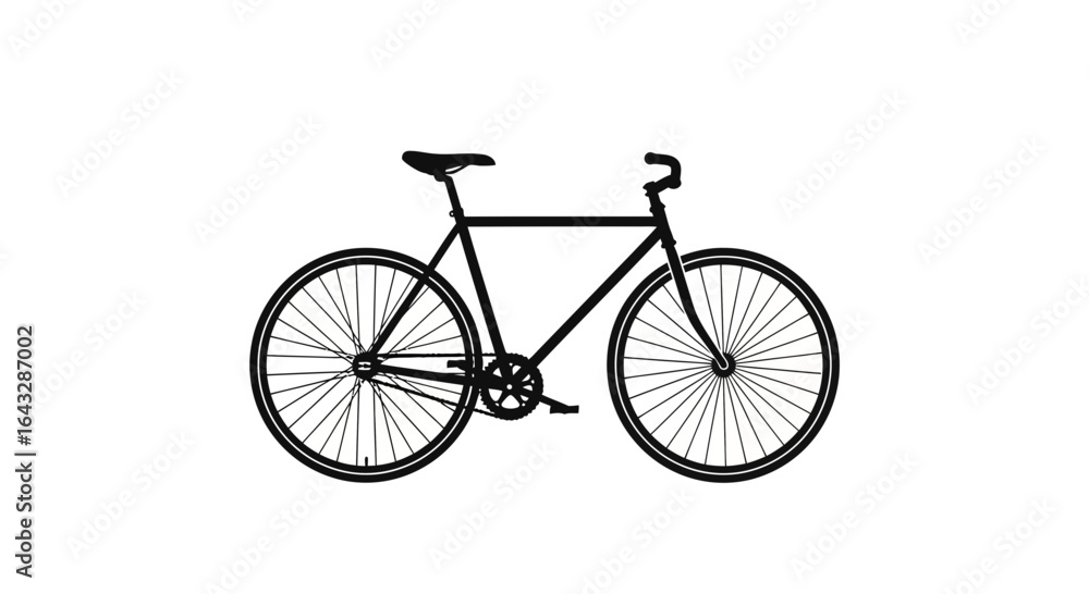 Fototapeta premium Black Silhouette of a Classic Fixie Bicycle.