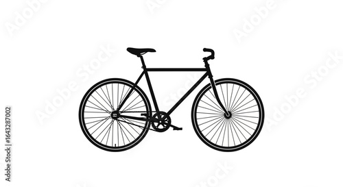 Black Silhouette of a Classic Fixie Bicycle.