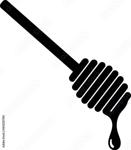 Black honey dipper with dripping honey