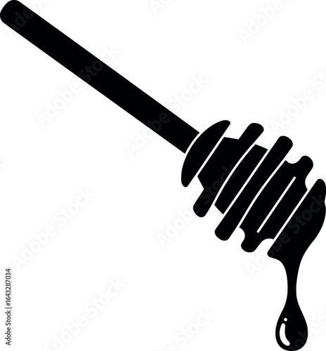 Black honey dipper with dripping honey