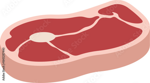 Raw beef steak cut isolated on white background