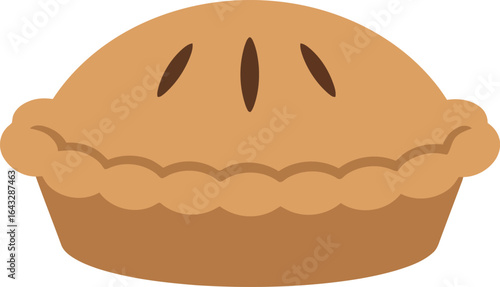 Golden baked apple pie rustic crust dessert icon