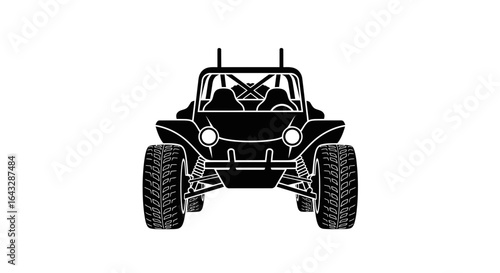 Black Silhouette of a TwoSeater Dune Buggy.