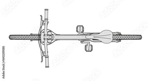 Overhead View of a Childs Bicycle with Pedals and Handlebars.