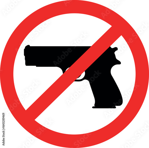 No gun symbol ban firearms safety security