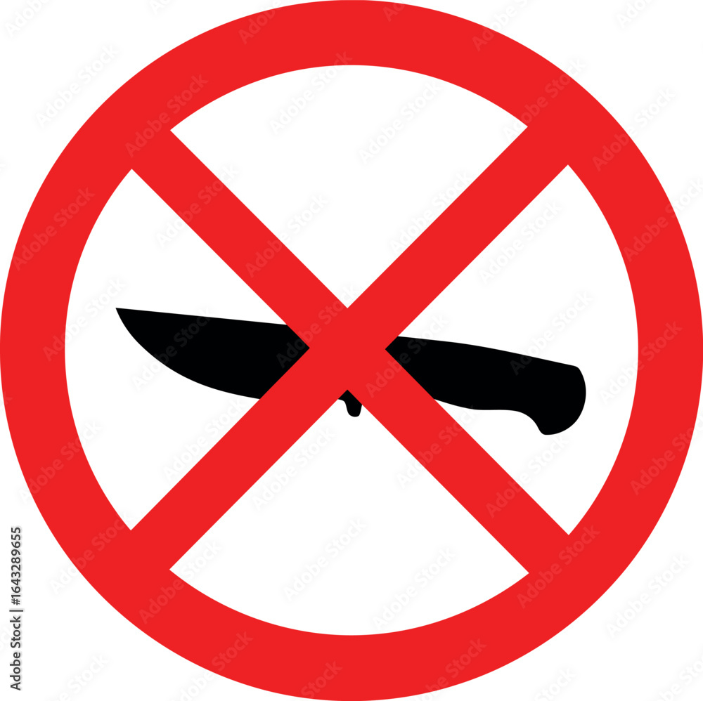 Obraz premium No knife symbol safety prohibition warning