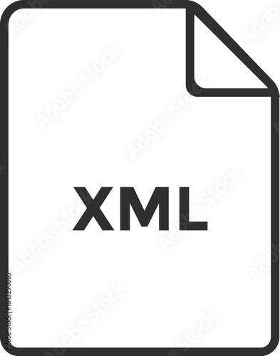 File format extensions. XML file format document icons. document extension symbols. web format information

