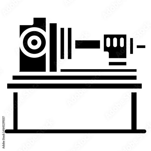Lathe Machine icon vector image. Can be used for Mettalurgy.